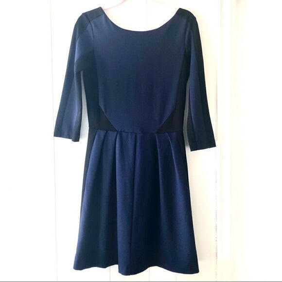 Amanda Uprichard Black Blue Colour Block Dress - Picture 2 of 8